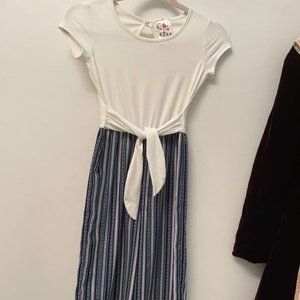 Blue and White Striped Jumpsuit